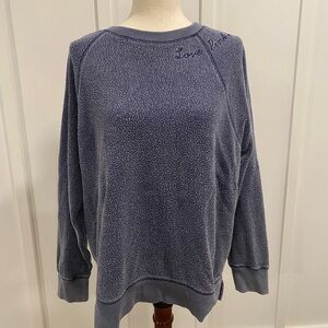 Victoria’s Secret Pink Blue Sweatshirt with Stitching Detail